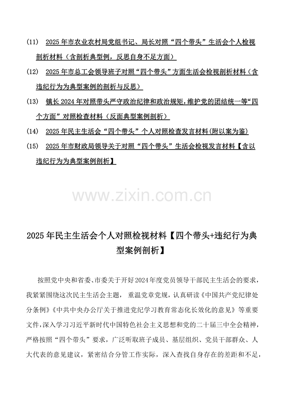 2025年“四个带头”材料(含：违纪案例解析)word版15篇范文.docx_第2页