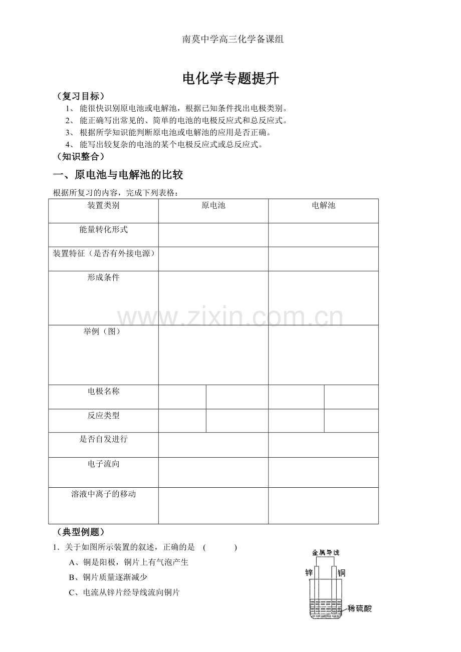 电化学专题提升.doc_第1页
