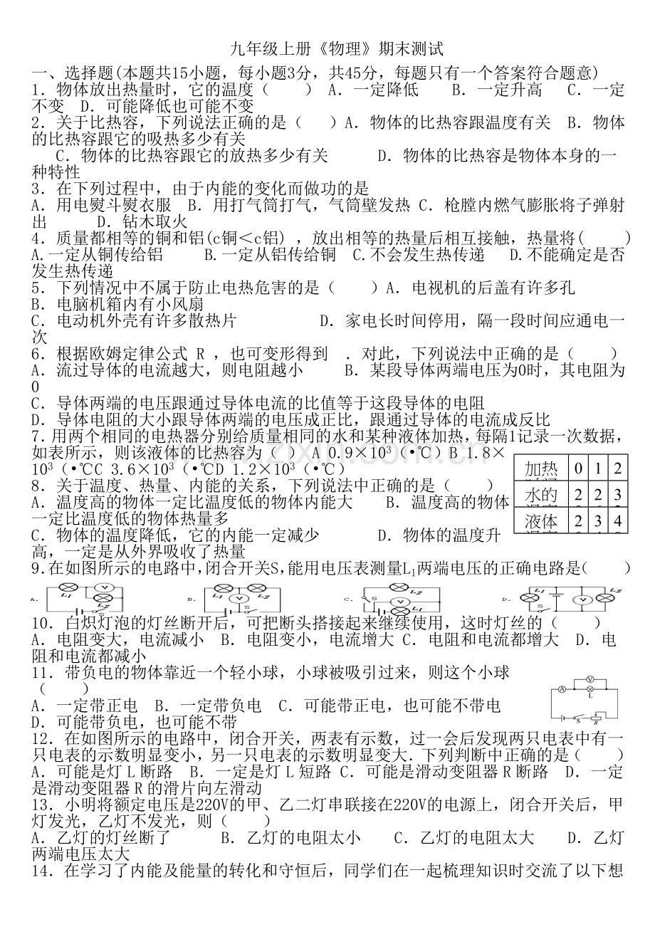 新人教版2016-2017九年级物理上册期末测试题.doc_第1页