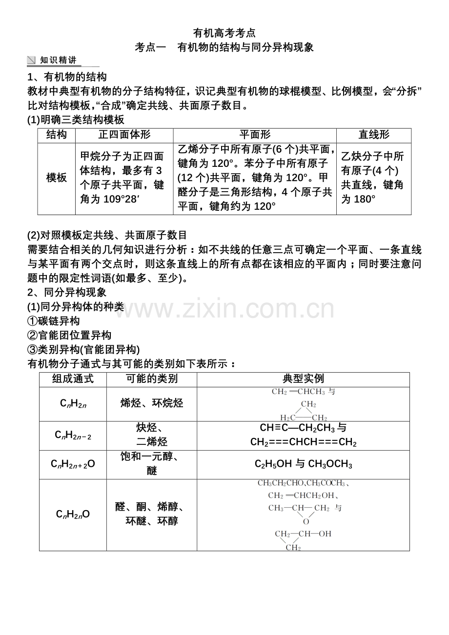 有机化学高考考点.doc_第1页