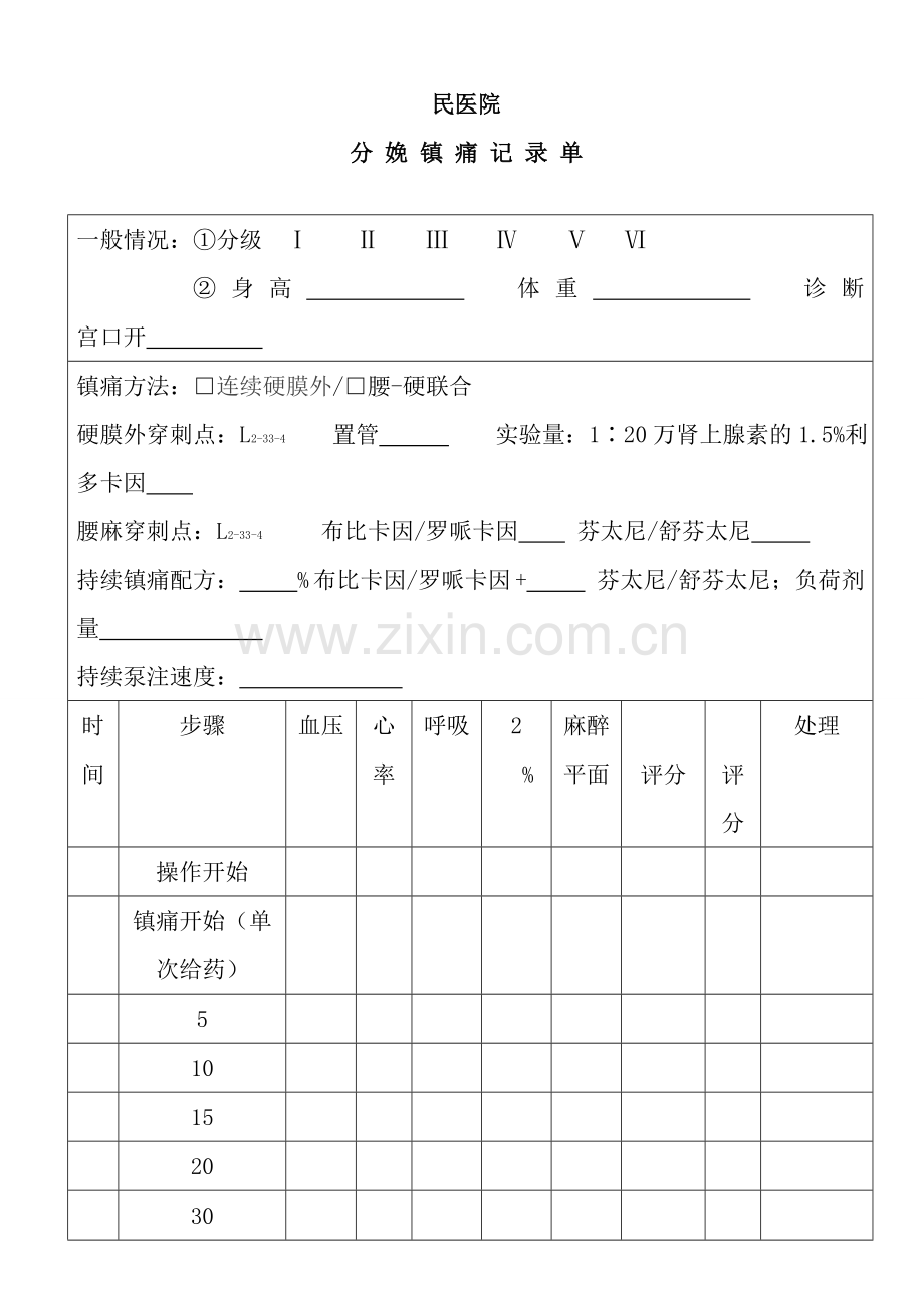 分娩镇痛记录单.doc_第1页