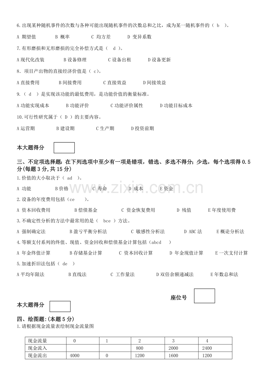 建筑工程经济试题与答案.doc_第2页
