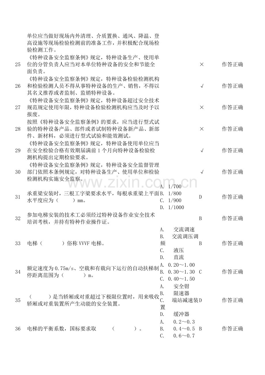 电梯机械安装维修考题.doc_第2页