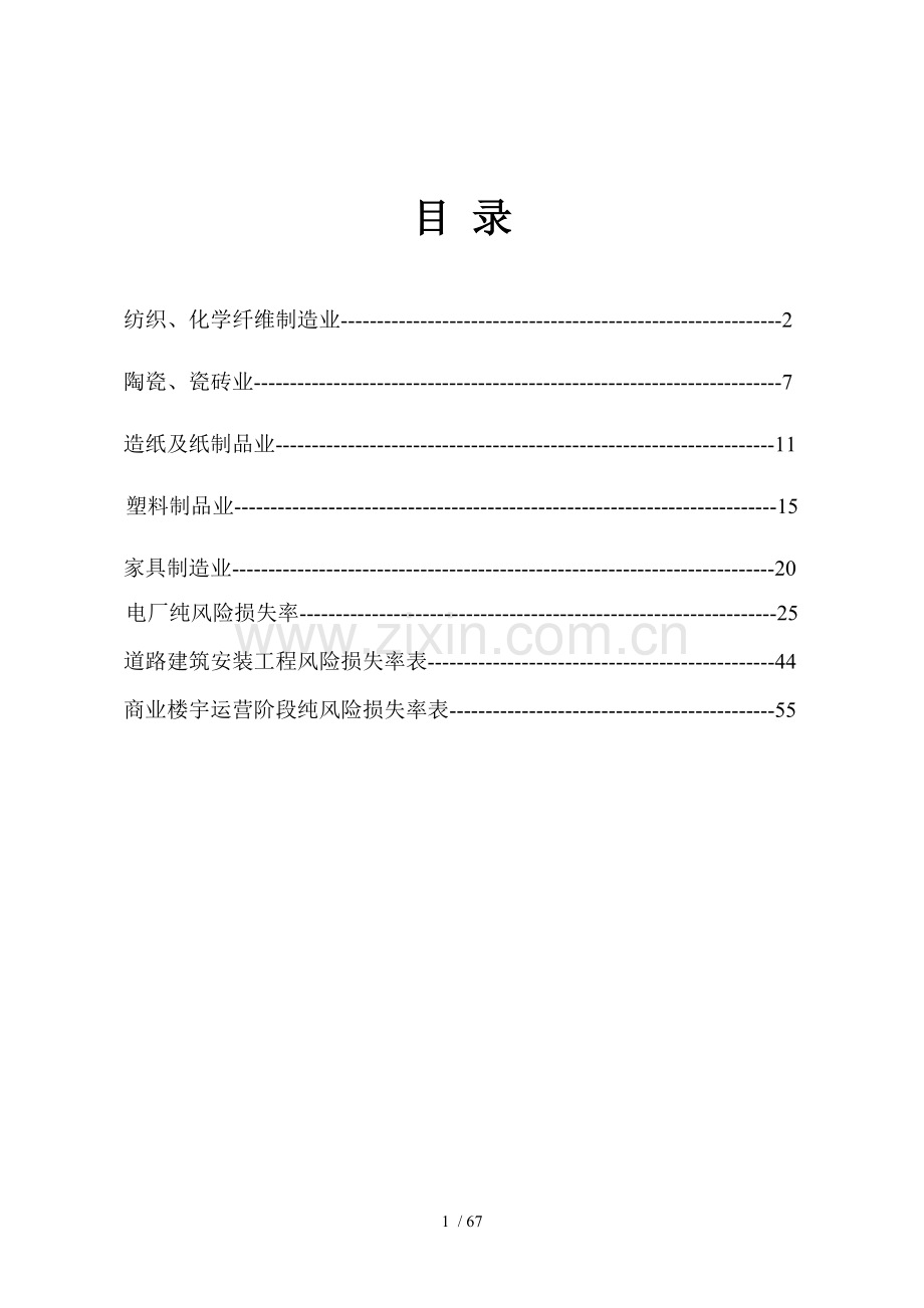 企财险纯风险损失率表.doc_第2页