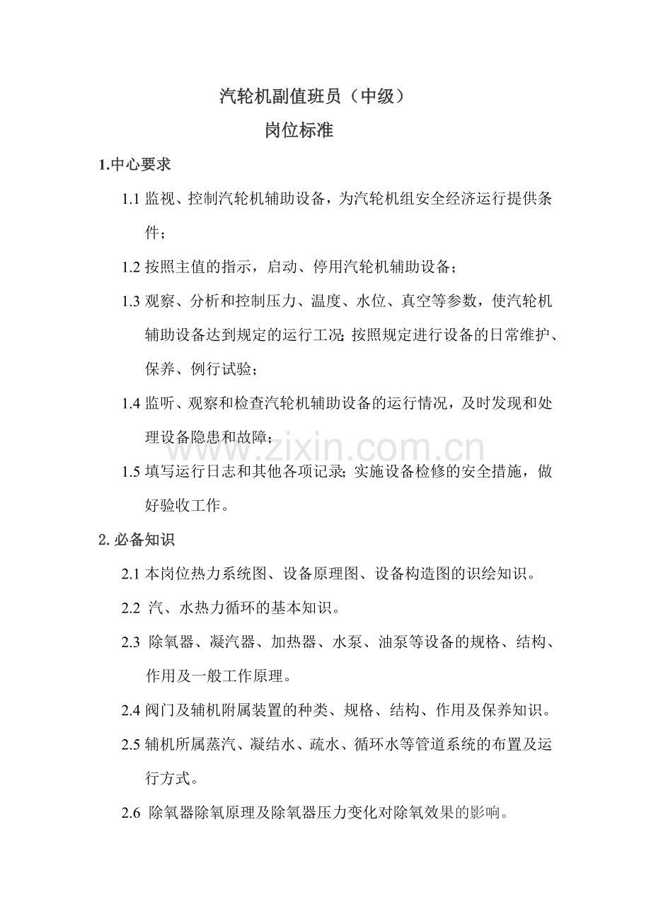 汽机主副值岗位标准.doc_第1页