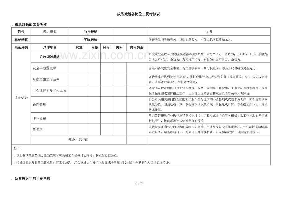 成品搬运绩效考核薪酬方案.doc_第2页