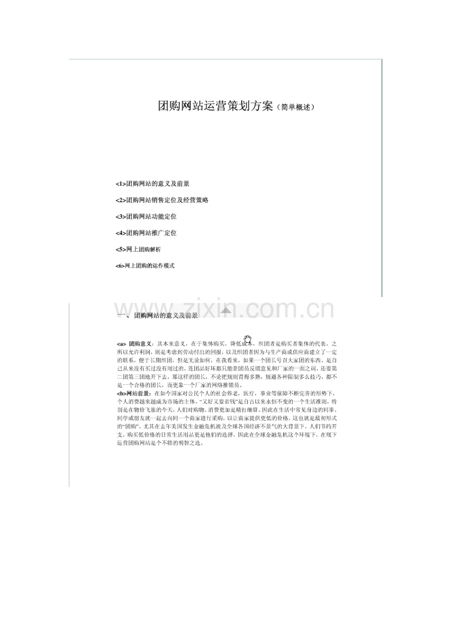 团购网运营方案.docx_第1页