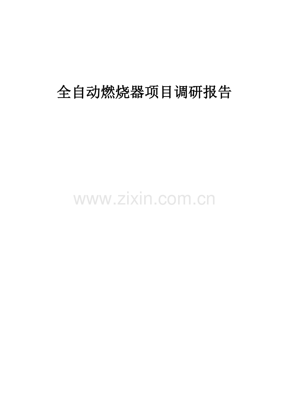 2025年全自动燃烧器项目调研报告.docx_第1页