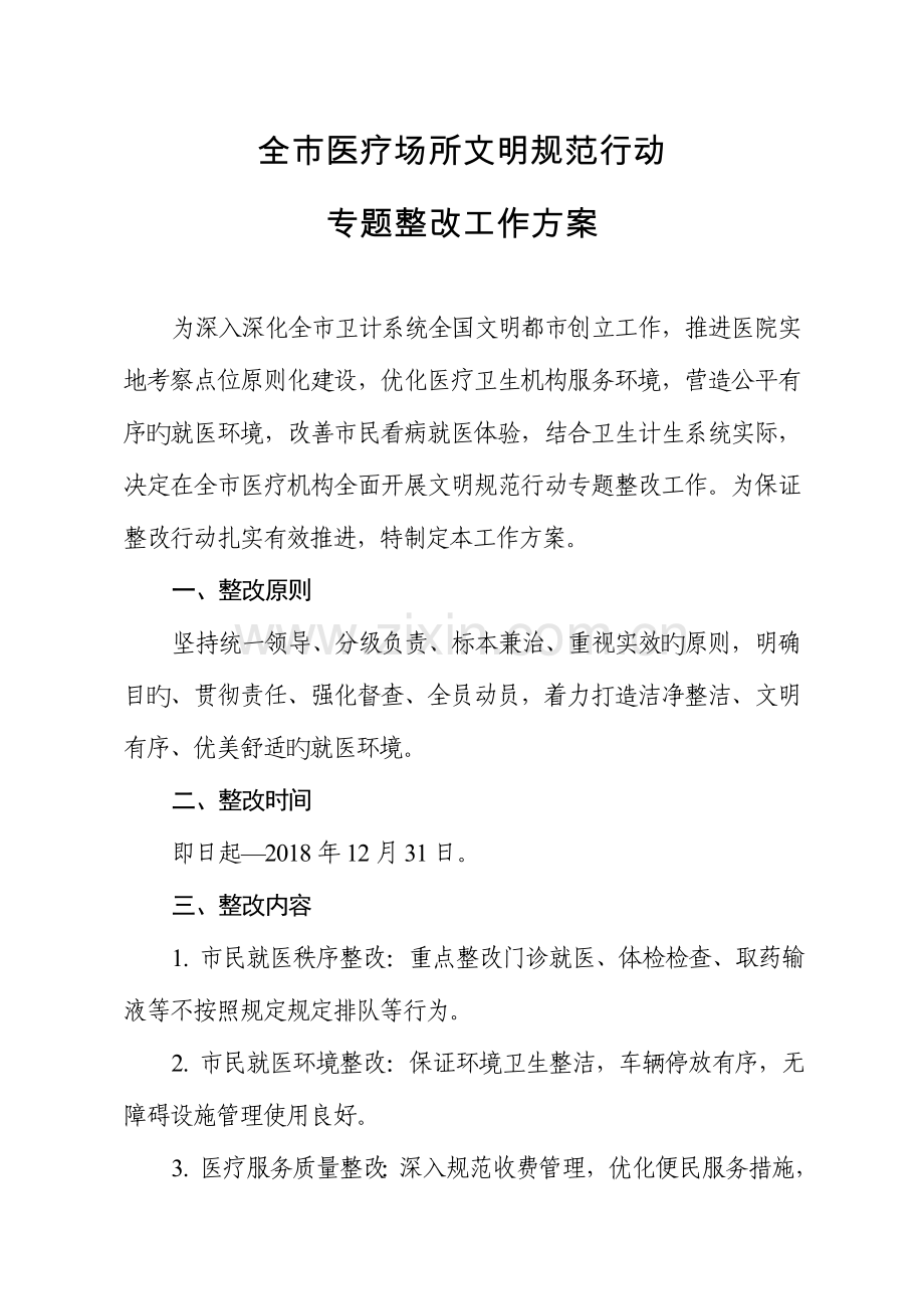 全医疗场所文明规范行动.doc_第1页