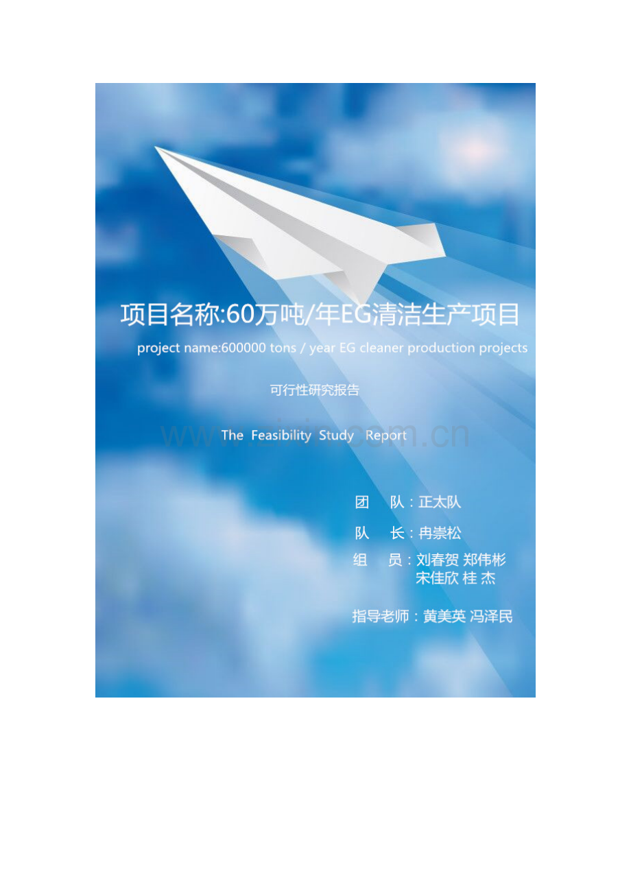 60万吨年eg清洁生产项目可行性研究报告书.doc_第1页