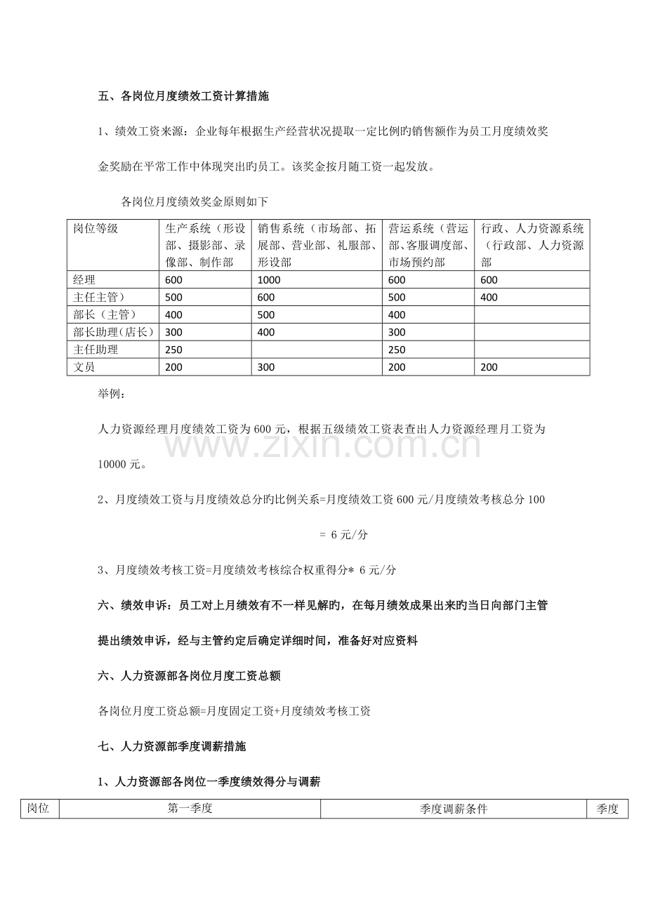 人力资源部月度绩效考核方案.doc_第2页