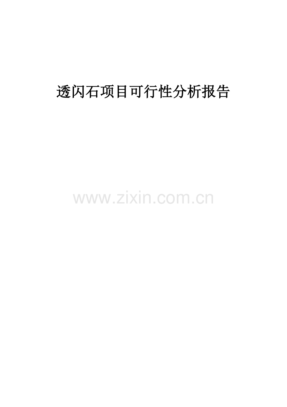 2024年透闪石项目可行性分析报告.docx_第1页