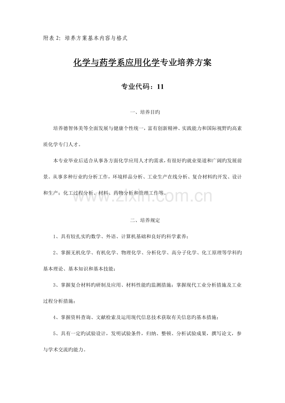 附表培养方案基本内容与格式.doc_第1页