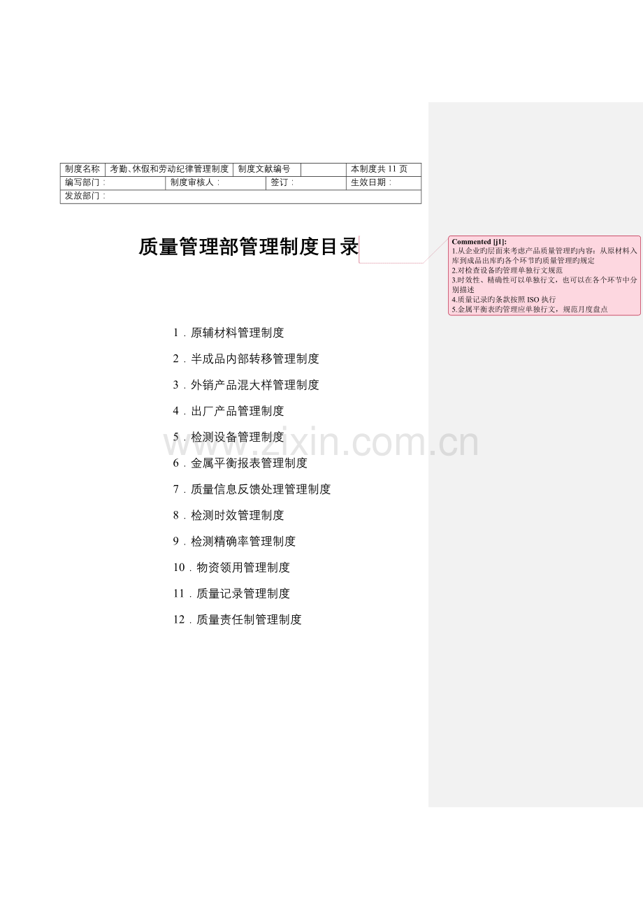 质量管理部管理制度.doc_第1页