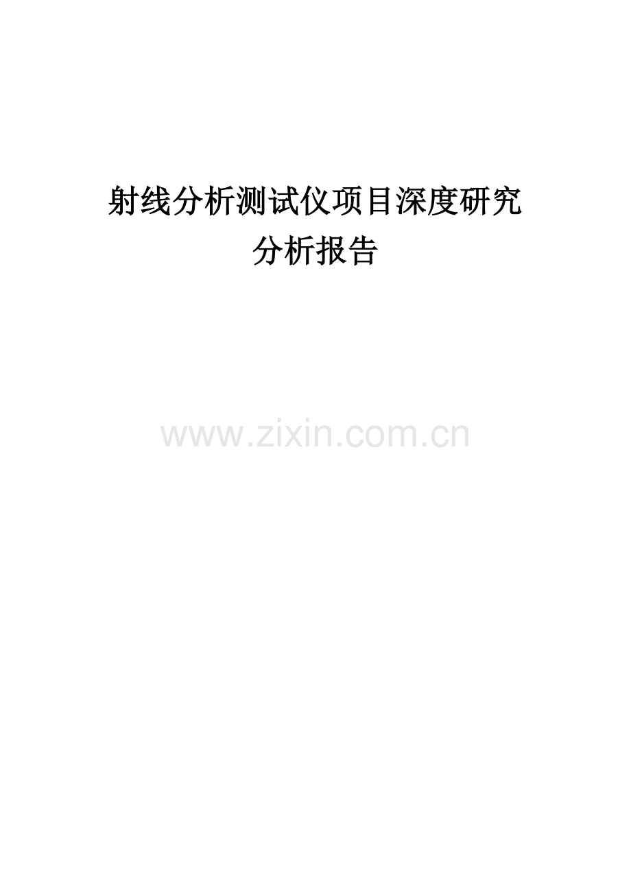 2024年射线分析测试仪项目深度研究分析报告.docx_第1页