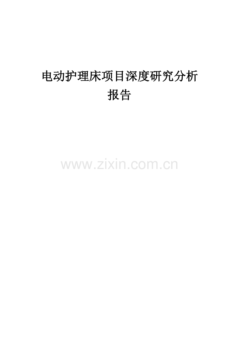 2024年电动护理床项目深度研究分析报告.docx_第1页