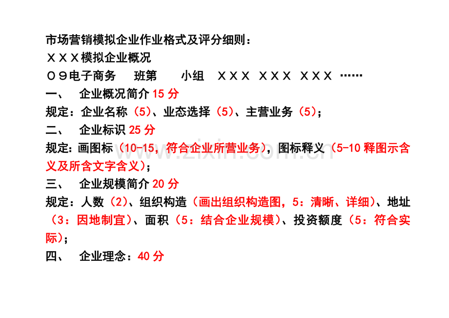 市场营销模拟公司作业及细分市场评分细则.doc_第1页