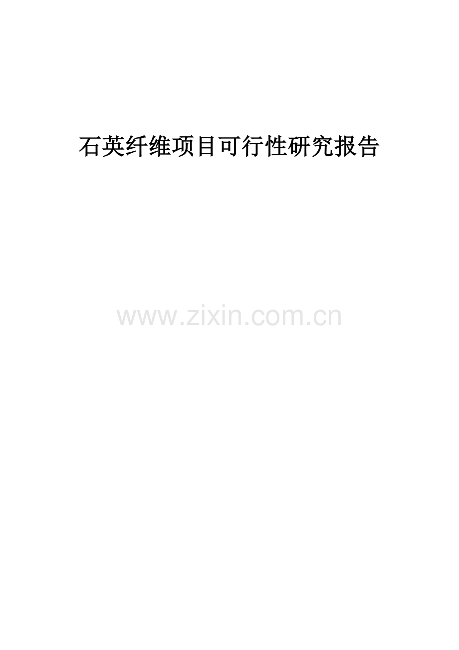 2025石英纤维项目可行性研究报告.docx_第1页