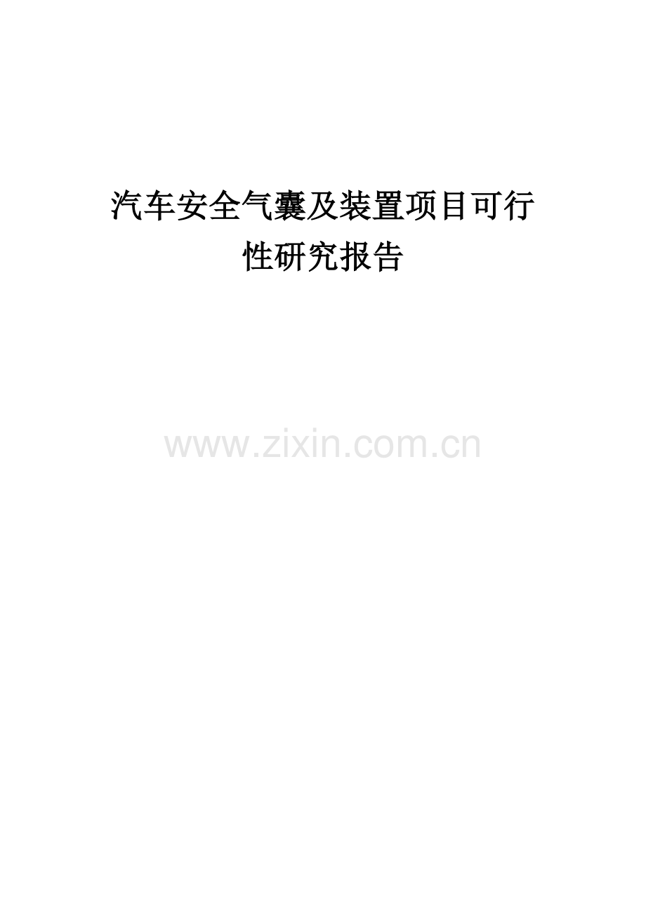 2024年汽车安全气囊及装置项目可行性研究报告.docx_第1页