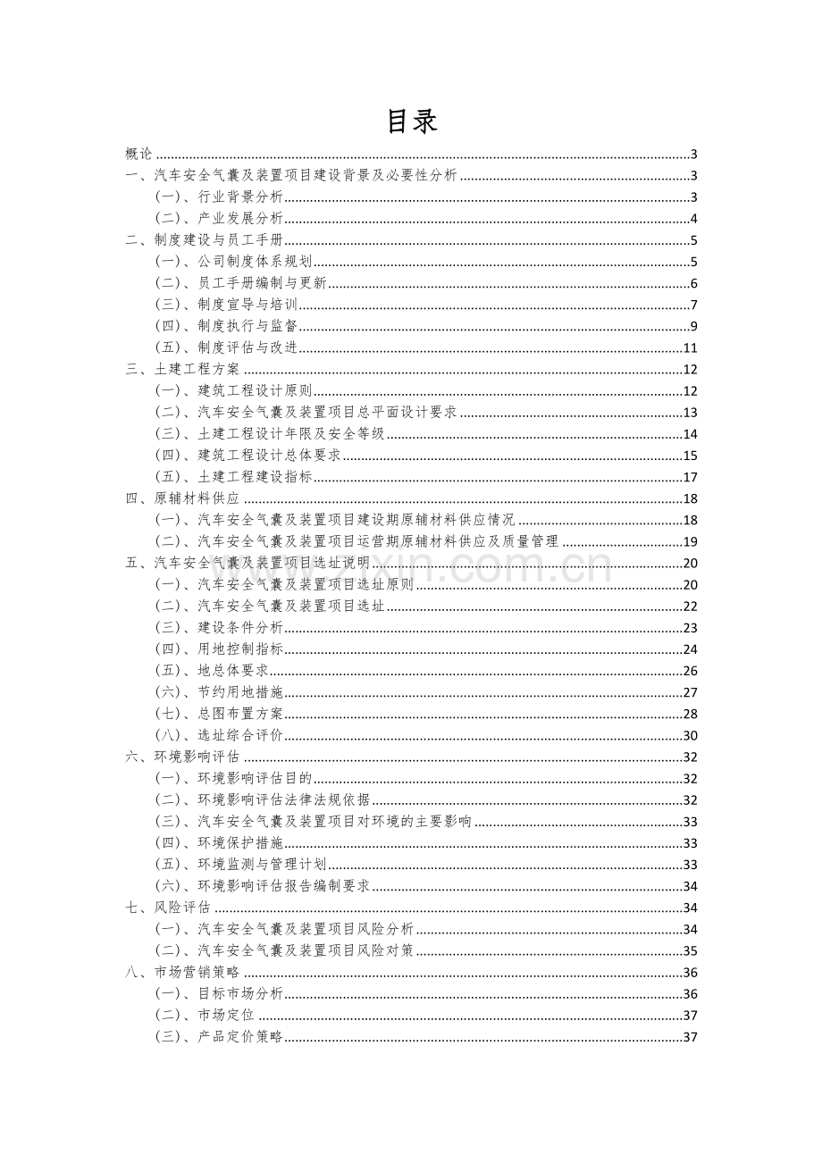 2024年汽车安全气囊及装置项目可行性研究报告.docx_第2页