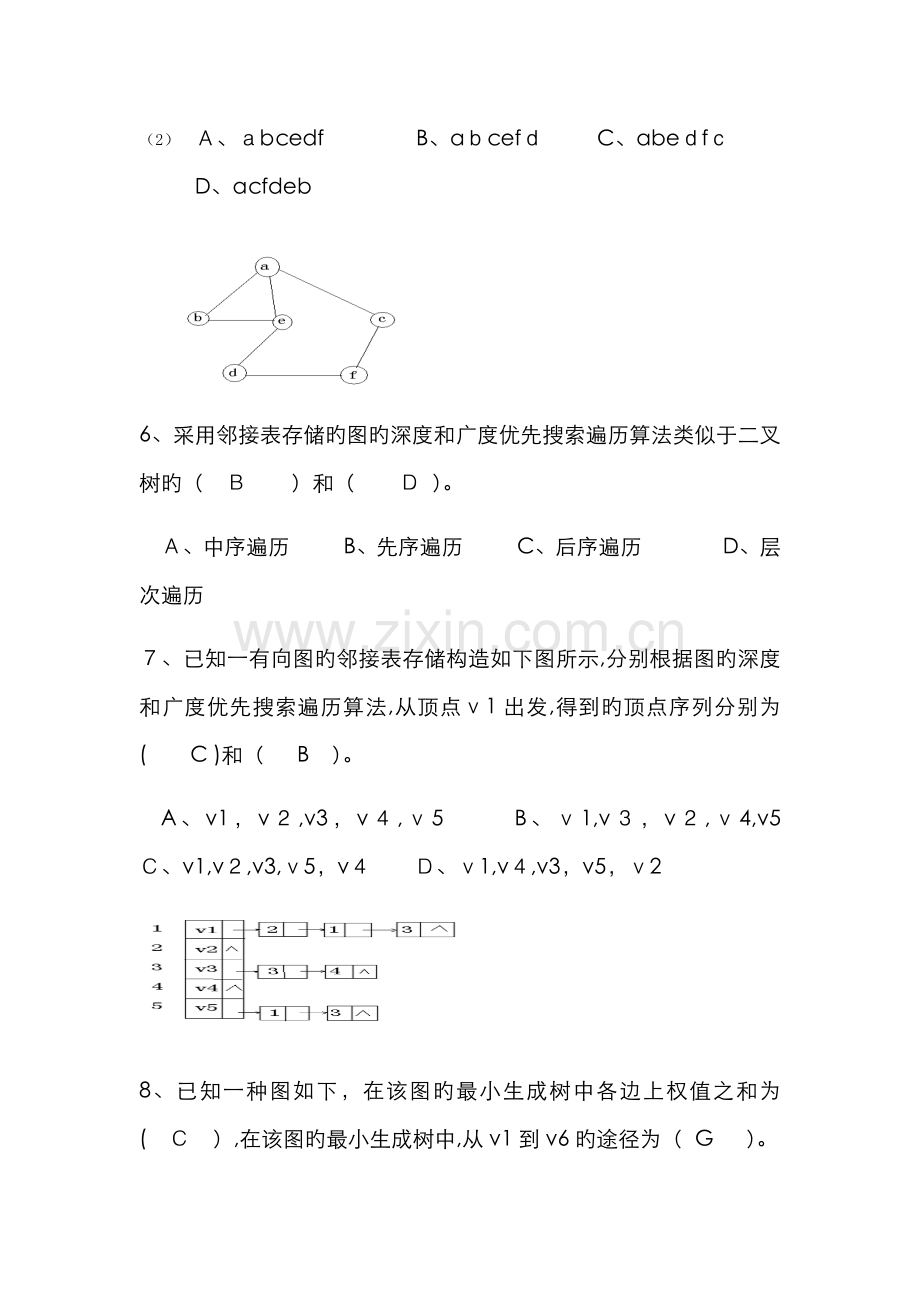 数据结构--图---作业及部分答案.doc_第2页