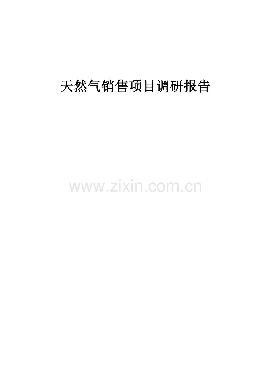 2025年天然气销售项目调研报告.docx_第1页