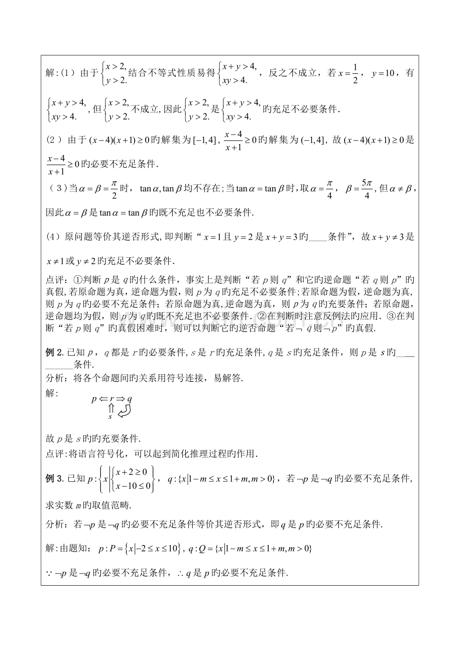 充分条件和必要条件教案(教师).doc_第2页