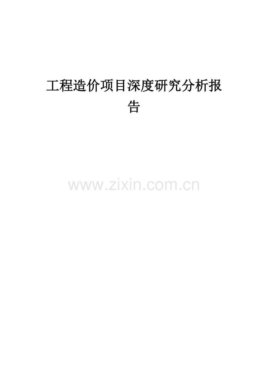 2024年工程造价项目深度研究分析报告.docx_第1页