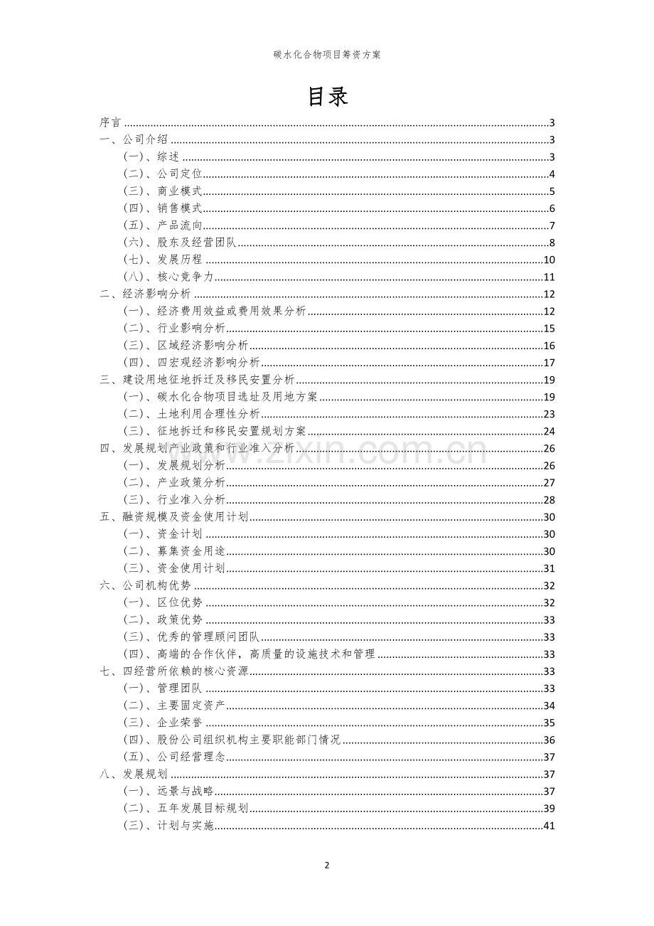 碳水化合物项目筹资方案.docx_第2页