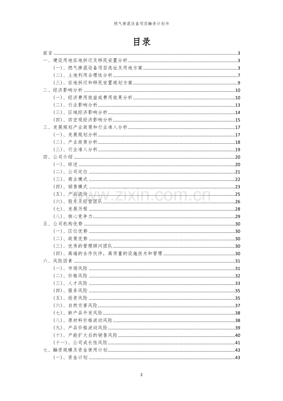 燃气掺混设备项目融资计划书.docx_第2页