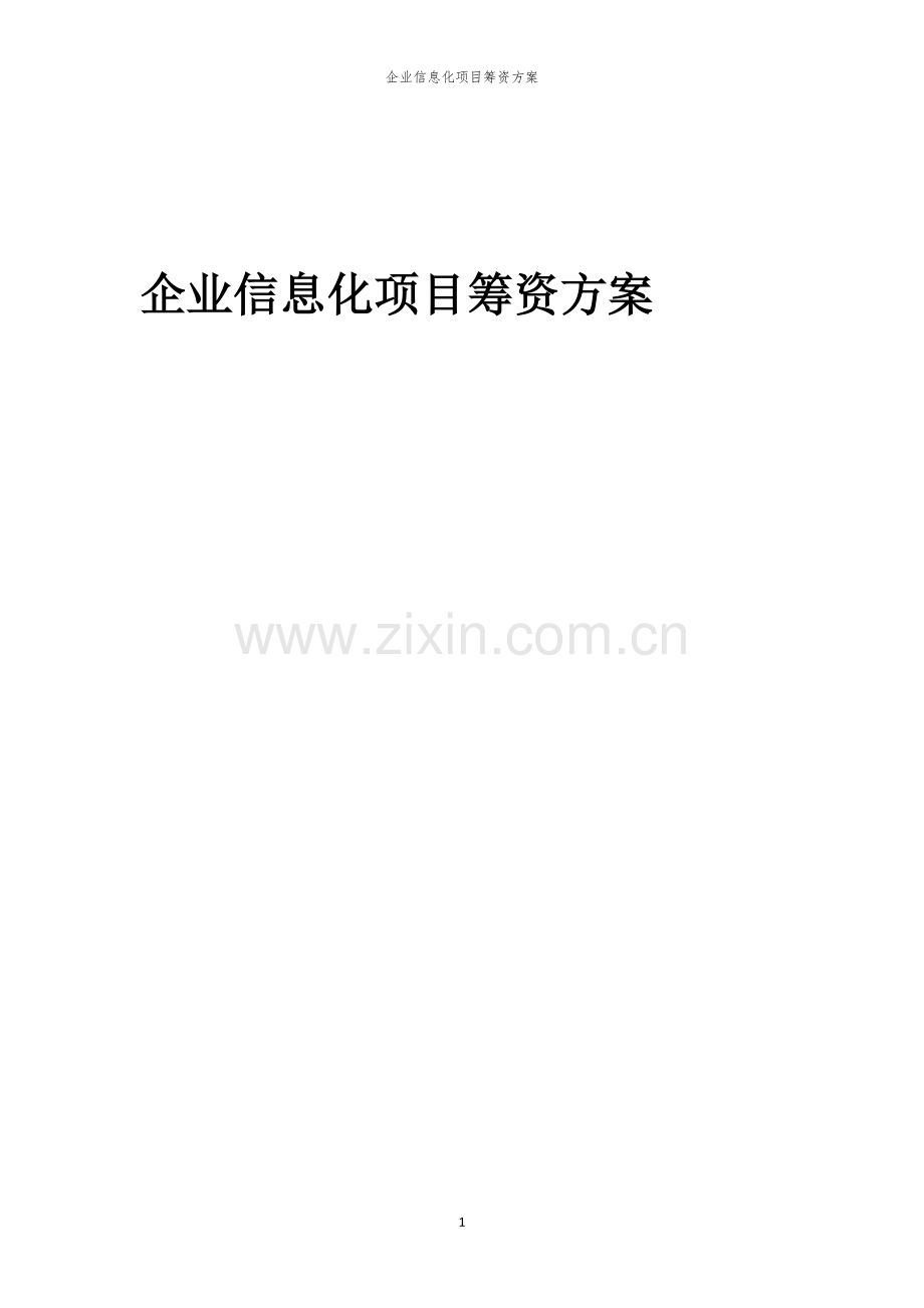 企业信息化项目筹资方案.docx_第1页
