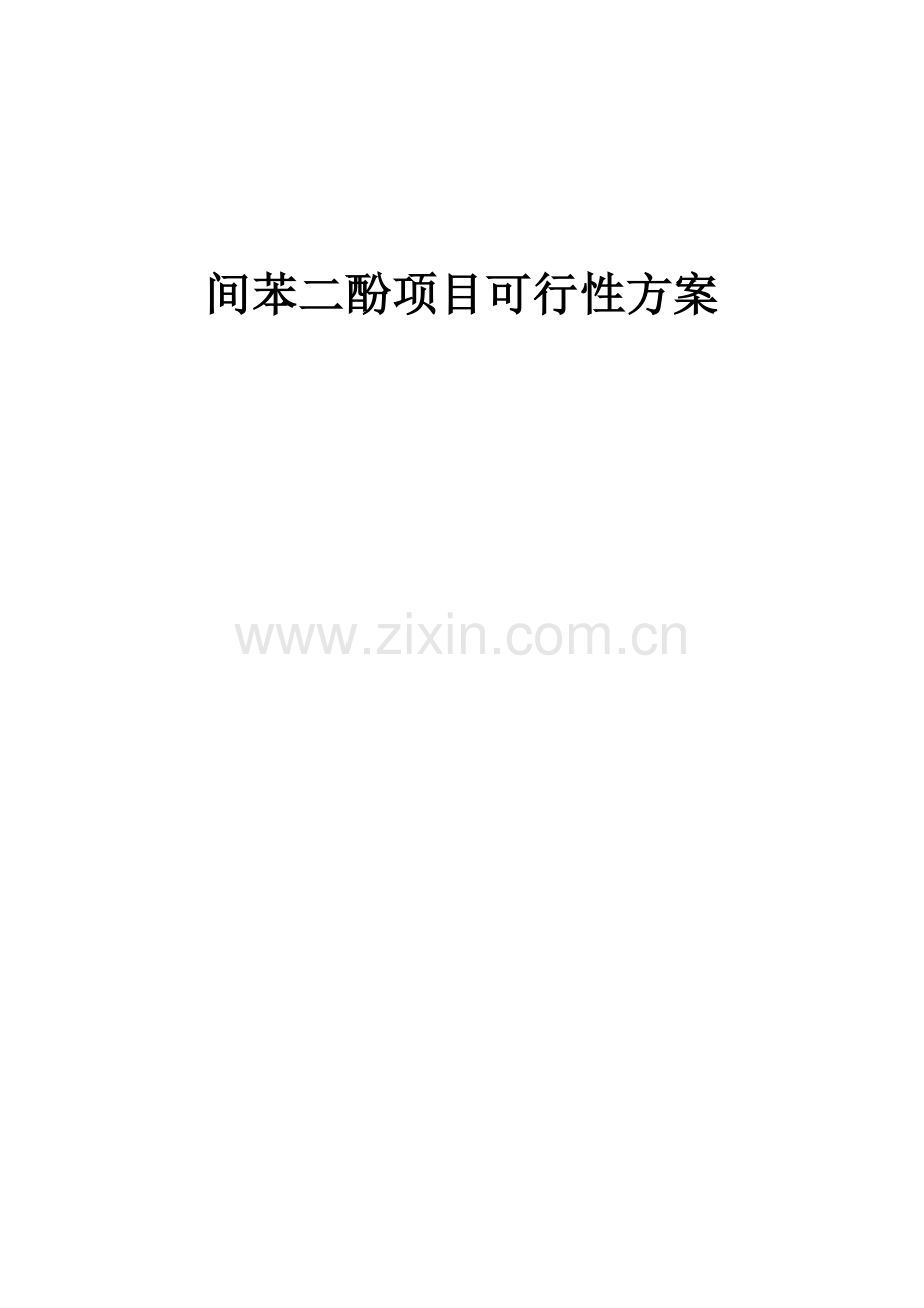 2025年间苯二酚项目可行性方案.docx_第1页