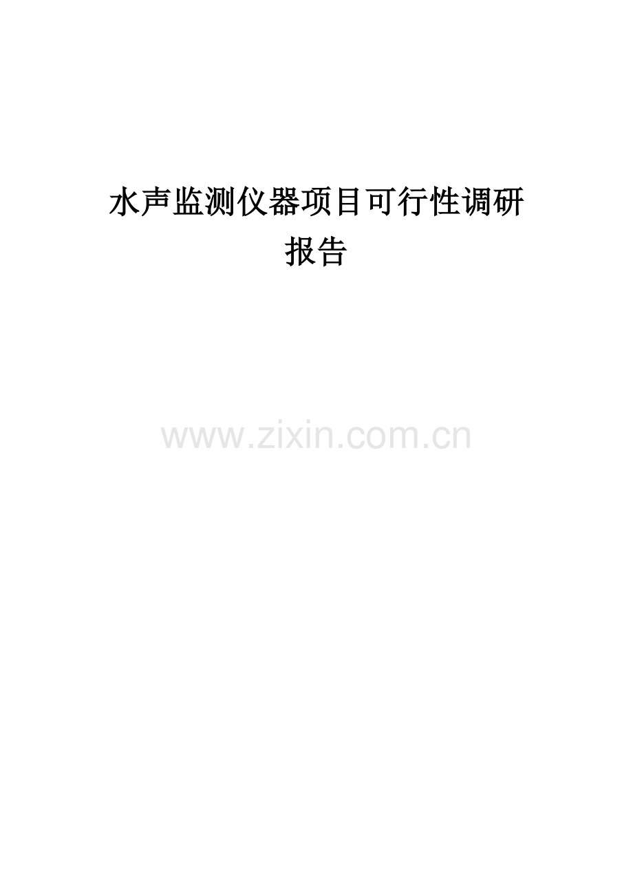 2025年水声监测仪器项目可行性研究报告.docx_第1页