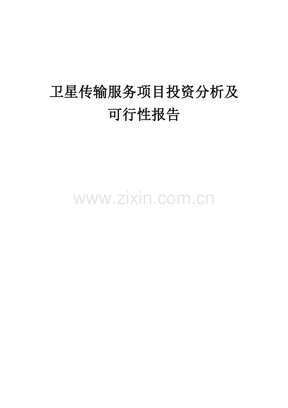 2024年卫星传输服务项目投资分析及可行性报告.docx_第1页