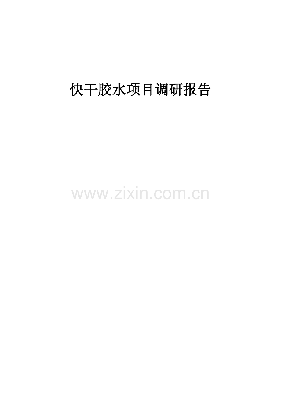 2025年快干胶水项目调研报告.docx_第1页