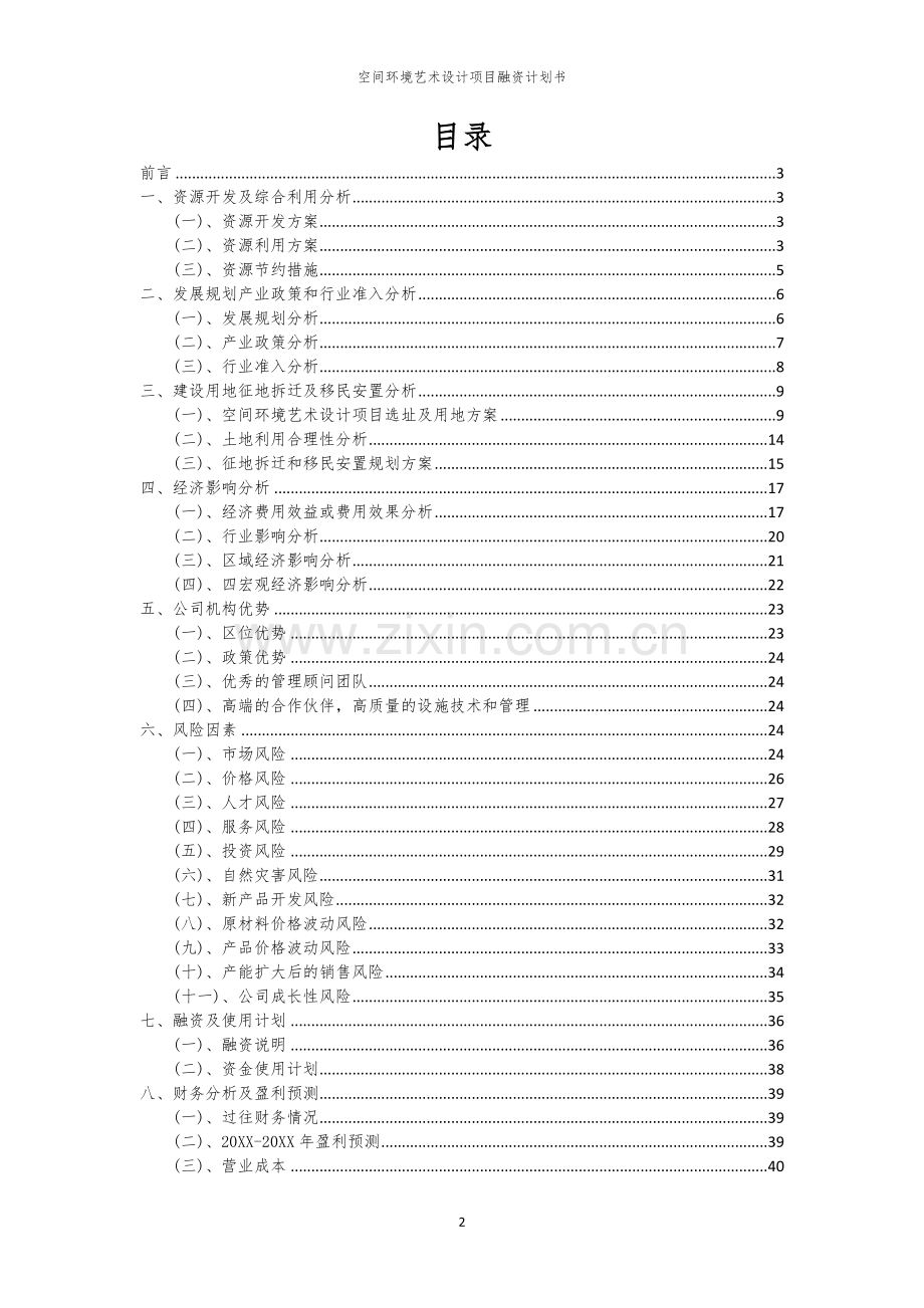 空间环境艺术设计项目融资计划书.docx_第2页