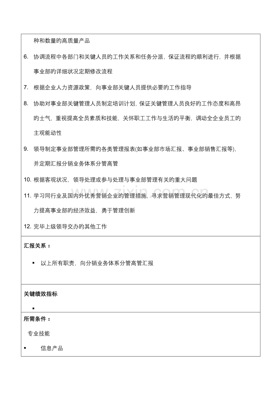信息科技集团分销事业部总经理岗位说明书.doc_第2页