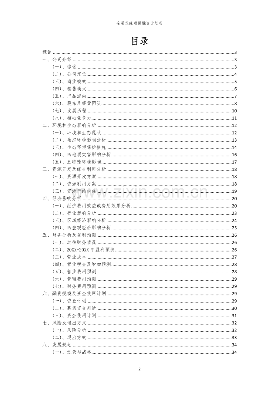 金属丝绳项目融资计划书.docx_第2页