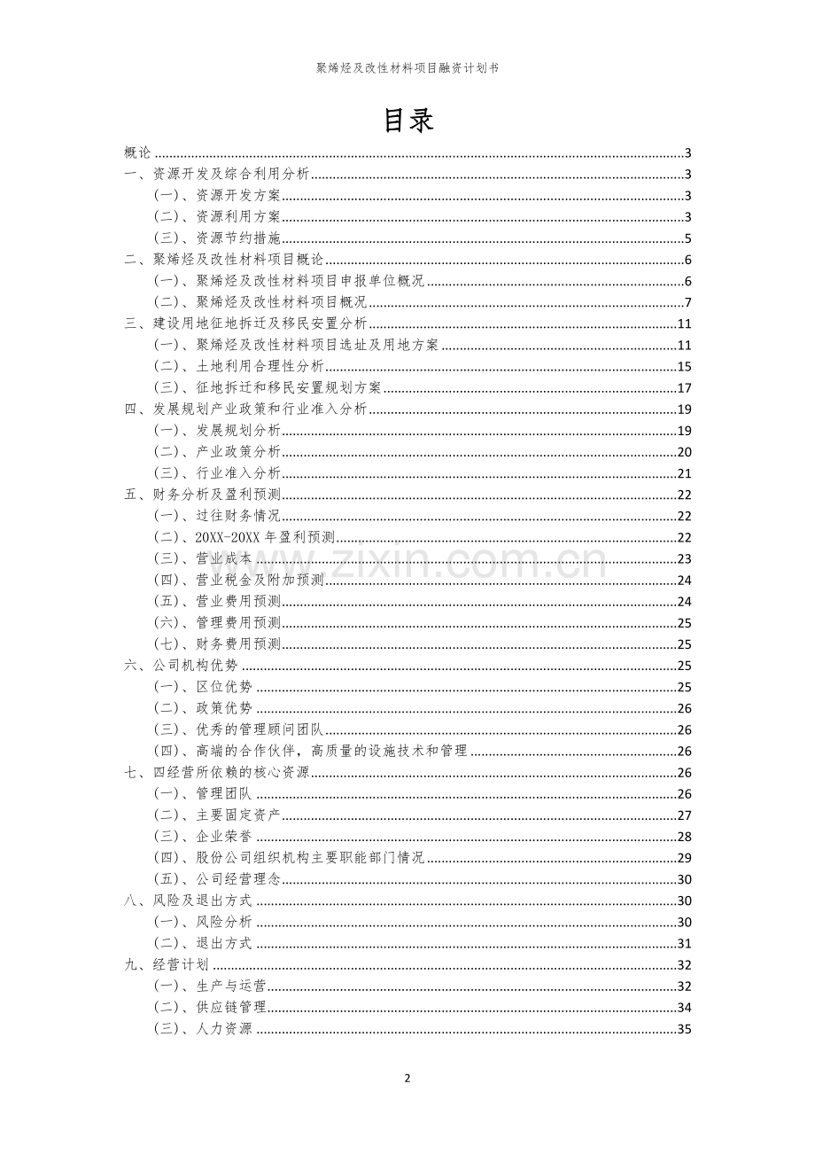 聚烯烃及改性材料项目融资计划书.docx_第2页