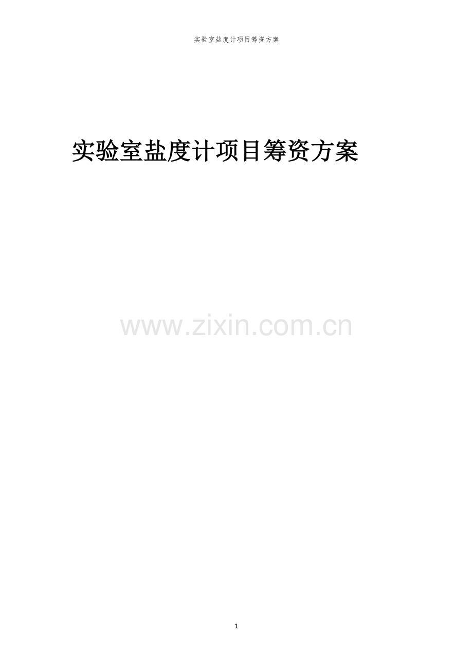 实验室盐度计项目筹资方案.docx_第1页