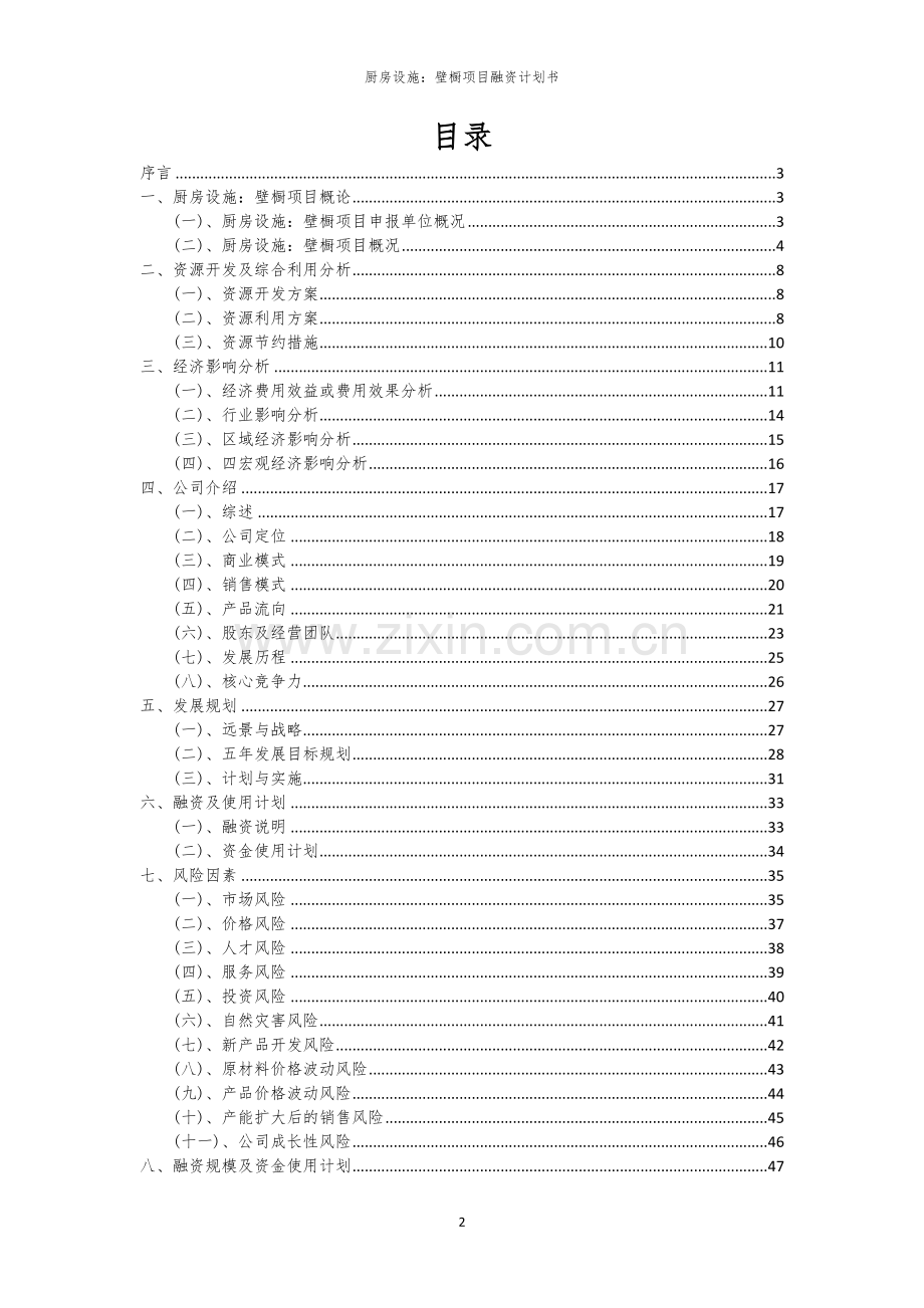 厨房设施：壁橱项目融资计划书.docx_第2页