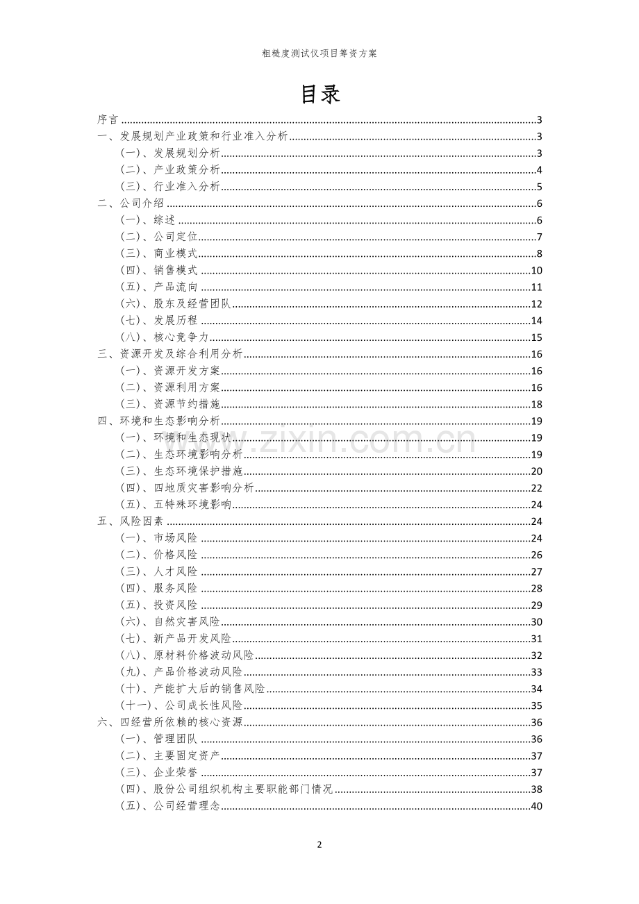 粗糙度测试仪项目筹资方案.docx_第2页