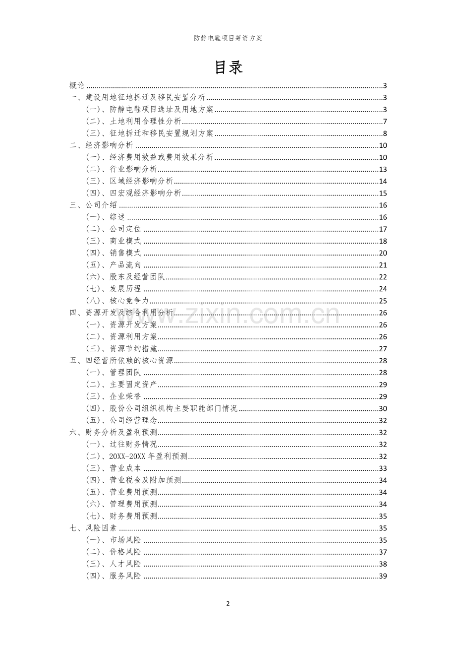 防静电鞋项目筹资方案.docx_第2页