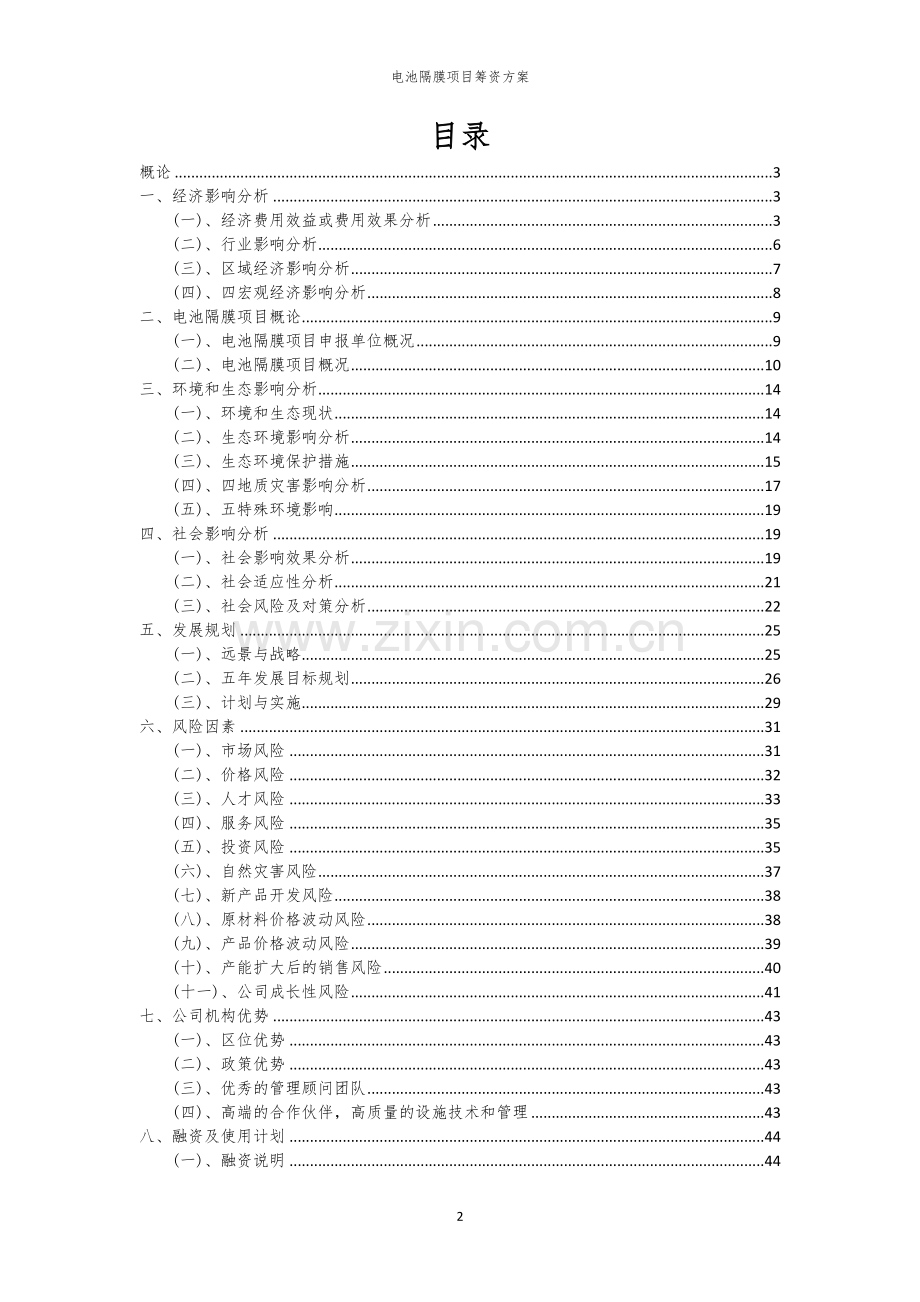电池隔膜项目筹资方案.docx_第2页