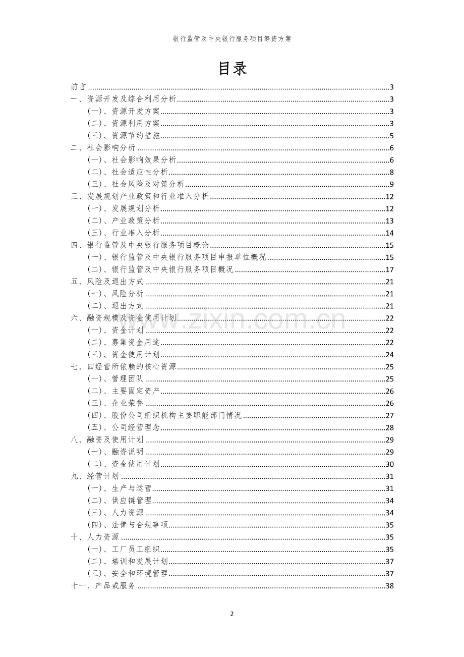 银行监管及中央银行服务项目筹资方案.docx_第2页