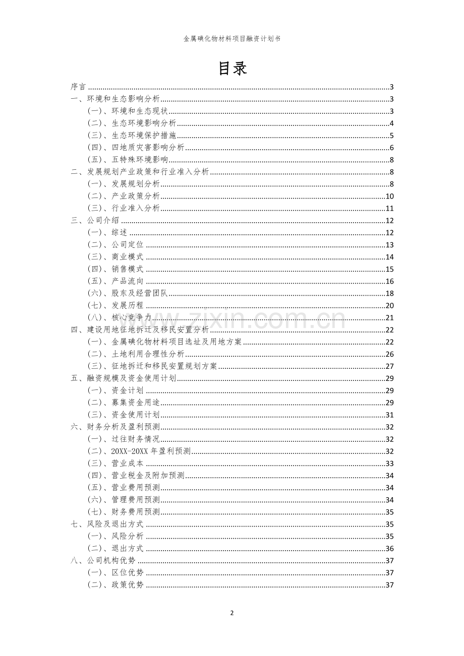 金属碘化物材料项目融资计划书.docx_第2页