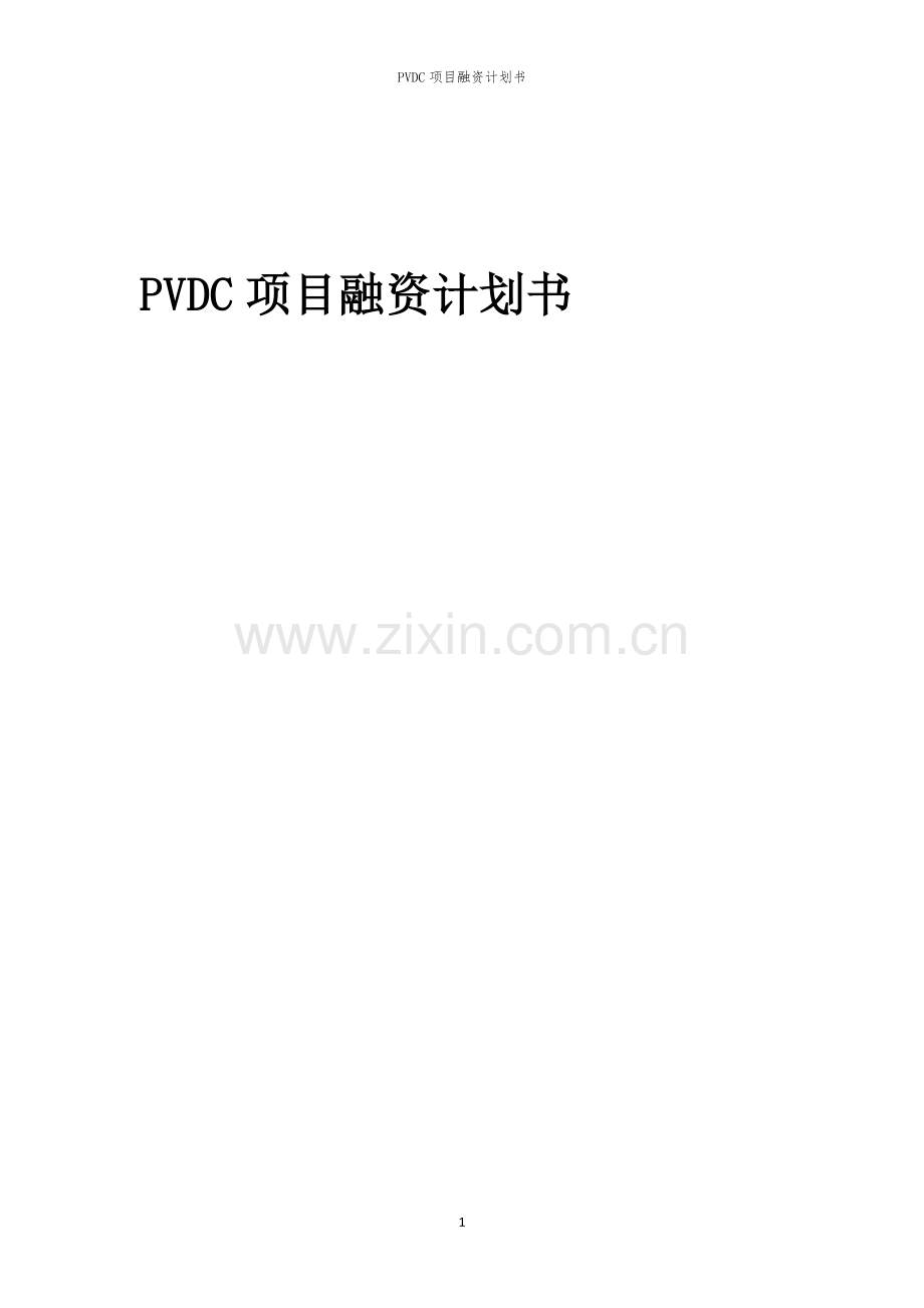 PVDC项目融资计划书.docx_第1页