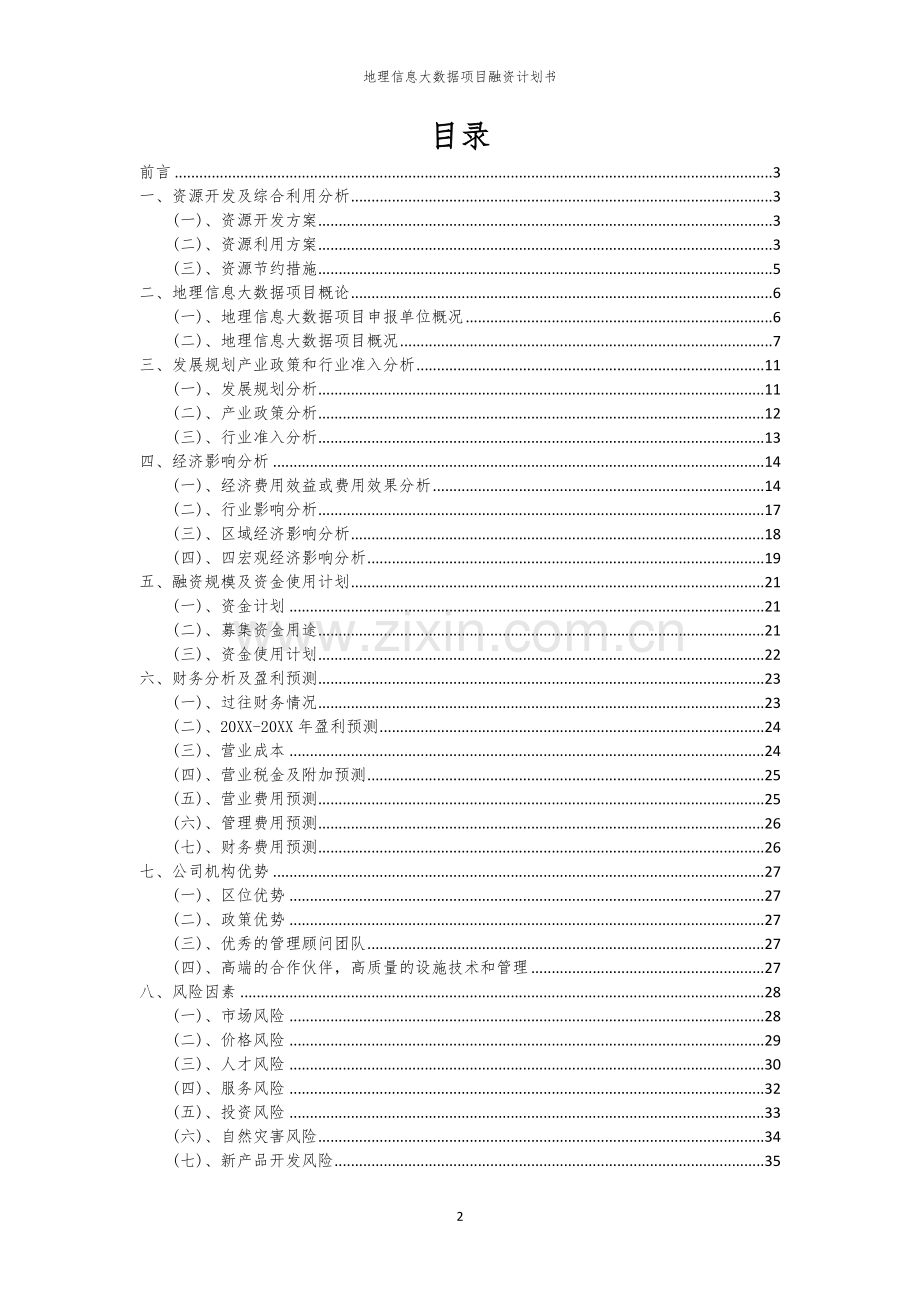 地理信息大数据项目融资计划书.docx_第2页