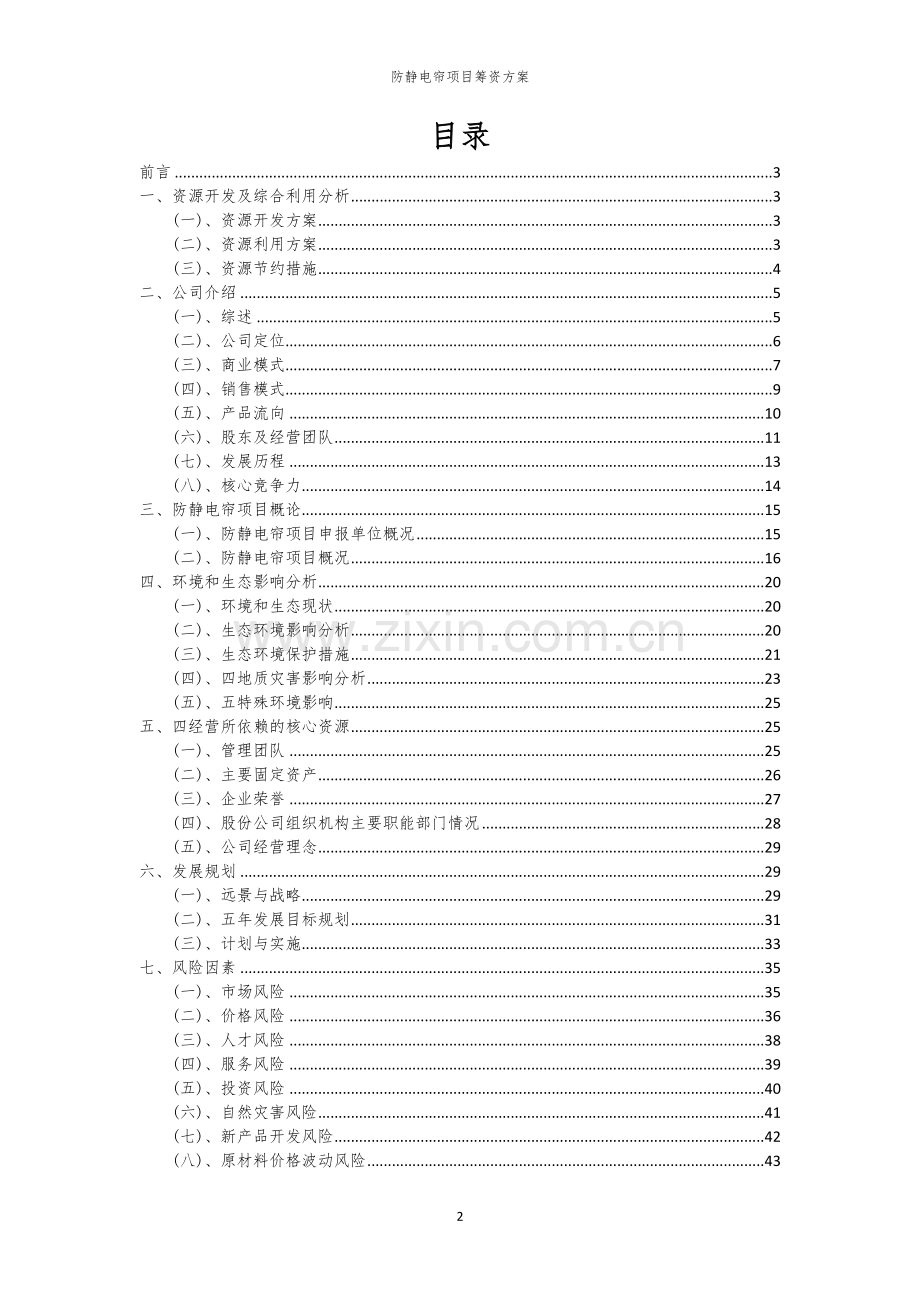 防静电帘项目筹资方案.docx_第2页