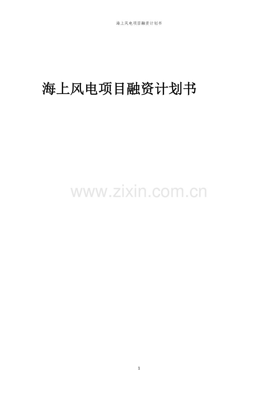 海上风电项目融资计划书.docx_第1页